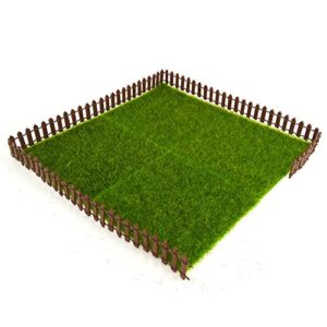 Galaoma 40 Inch Miniature Fairy Garden Micro-Landscape Ornament Trim Fence Small Flower Plant Pot Best Decor Christmas Moss Wooden Crafts DIY Brown