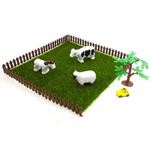 Galaoma 40 Inch Miniature Fairy Garden Micro-Landscape Ornament Trim Fence Small Flower Plant Pot Best Decor Christmas Moss Wooden Crafts DIY Brown