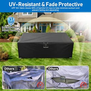 Paswith Outdoor Patio Furniture Covers Waterproof 600D Strong Tear Resistant Outdoor Table Covers, Patio Furniture Covers Windproof UV & Fade Resistant For Outdoor Furniture(90"Lx60"Wx28"H)