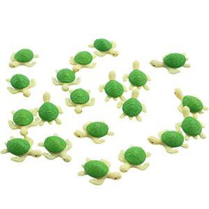 20 Pcs Resin Mini Green Turtles Miniature Turtle Statue Miniature Figurines Fairy Garden Accessories Cake Toppers Decoration Set for Succulent Planter Moss Landscape DIY Terrarium Home Décor