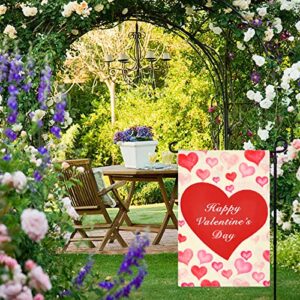 Valentines Day Garden Flag Vertical 12 x 18 Inch Double Sided Love Heart Valentine’s Day Garden Flag for Yard Outdoor Decoration