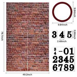 Brick Wall Party Backdrop, Wall Decoration, Curtains Door, Old Red Brick Wall Party Backdrop, Holiday Party Supplies Christmas Halloween Decoration 78.7"x 49.2" Inch