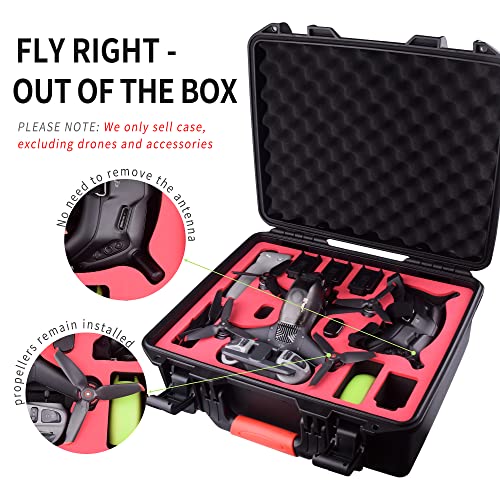 FPVtosky Professional Hard Case for DJI FPV [Case Only] - DJI FPV Drone Carrying Case Accessories - Fits 6 batteries - Keep Props On