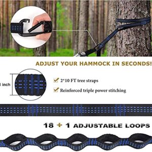 Hammocks with Net, Mosquito Net Hammock for Camping Portable Nylon Hammocks Parachute Lightweight with Tree Straps, Garden Swing Hammock for Outdoor Hiking Travel (Black/Gray)