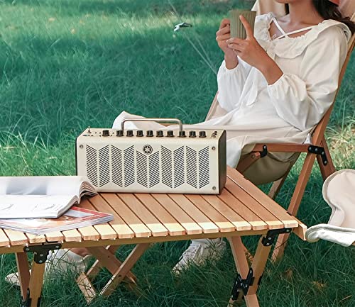 S'more Folding Picnic Table, Portable Camping Table with Carry Bag, Wood Outdoor Table for Picnic, Camping, Travel, Party, Beach, Garden, Patio, gailgating, BBQ,Easy to Assembly (M Size-90cm)