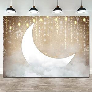 ticuenicoa 7×5ft twinkle twinkle little star backdrop moon light clouds baby shower birthday newborn photography background kids 1st birthday wall decor party decorations
