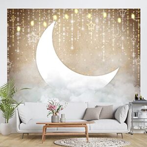 Ticuenicoa 7×5ft Twinkle Twinkle Little Star Backdrop Moon Light Clouds Baby Shower Birthday Newborn Photography Background Kids 1st Birthday Wall Decor Party Decorations