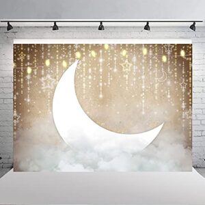 Ticuenicoa 7×5ft Twinkle Twinkle Little Star Backdrop Moon Light Clouds Baby Shower Birthday Newborn Photography Background Kids 1st Birthday Wall Decor Party Decorations