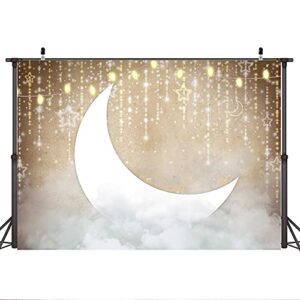 Ticuenicoa 7×5ft Twinkle Twinkle Little Star Backdrop Moon Light Clouds Baby Shower Birthday Newborn Photography Background Kids 1st Birthday Wall Decor Party Decorations