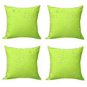sofjagetq pack of 4 green decorative outdoor waterproof pillow covers for patio furniture pillow cases, 18″x18″, apple green