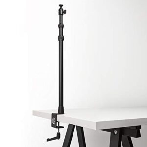 elgato master mount l – premium desk clamp with pole extendable up to 125cm/49in and 1/4 inch thread to mount lights, cameras, and microphones, perfect for streaming, videoconferencing, and studios