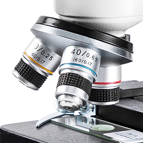 Compound Binocular Microscope,WF10x and WF25x Eyepieces,40X-2000X Magnification, LED Illumination Two-Layer Mechanical Stage,Microscope for Adults