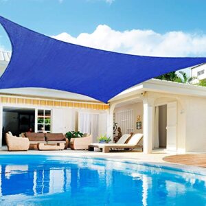 lehood 8′ x 10′ sun shade sail rectangle uv block sun shade canopy for garden patio outdoor picnic party, blue color