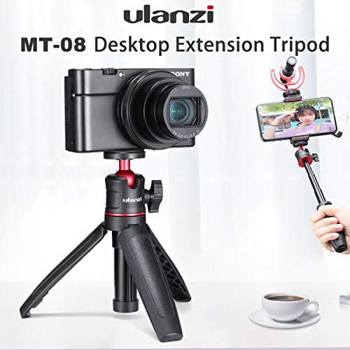 Black Mini Tripod for Camera, 1/4" Screw Universal for Sony/Canon/Nikon/Fujifilm Vlog Camera, Extendable Handheld Portable Vlogging Tripod Mount, Video Shooting Filming Table Stand