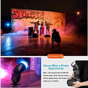 Godox V1-C Round Head Camera Flash Speedlite for Canon, 2.4G Wireless 1/8000S HSS Flash for Canon 6D 7D 50D 60D 500D 550D 600D 650D etc, Suitable for Wedding Portrait Studio Outdoor Photography