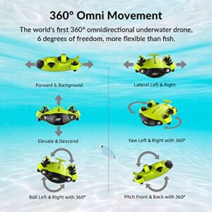 FIFISH V6 Underwater Drone with AI Vision Lock, QYSEA 360° Omnidirectional Movement Underwater ROV with 4K Camera, Portable Robot with VR Control, 166° UWA, App Control, Depth Hold (330ft Dive)