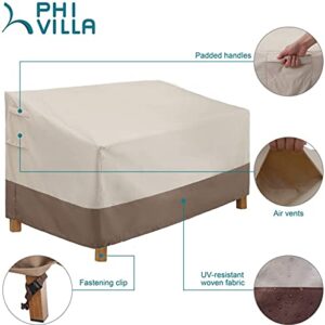 PHI VILLA 77" L x 34" W x31 H Outdoor Loveseat Cover,Patio Bench Cover Waterproof for Loveseat, Bench, Sofa, Medium