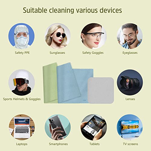 Bilymate Multi-Purpose Microfiber Eyeglass & Lens & Screen & Glass & Camera & Photo Cleaning Cloths and Laptop Screen Cleaning Wipe Cloth,no Fog Clean Cloth - 6Packs, Assorted Colors