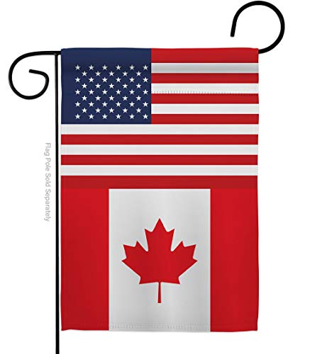 Americana Home & Garden Canada US Friendship Garden Flag Regional Nation International World Country Particular Area House Decoration Banner Small Yard Gift Double-Sided, Made in USA