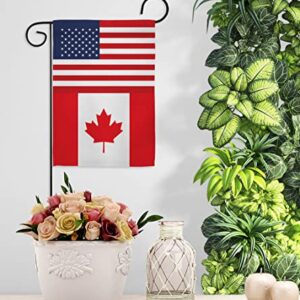 Americana Home & Garden Canada US Friendship Garden Flag Regional Nation International World Country Particular Area House Decoration Banner Small Yard Gift Double-Sided, Made in USA