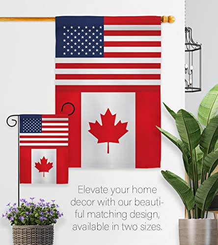 Americana Home & Garden Canada US Friendship Garden Flag Regional Nation International World Country Particular Area House Decoration Banner Small Yard Gift Double-Sided, Made in USA