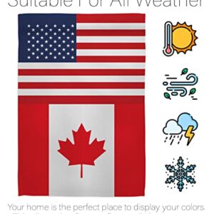 Americana Home & Garden Canada US Friendship Garden Flag Regional Nation International World Country Particular Area House Decoration Banner Small Yard Gift Double-Sided, Made in USA