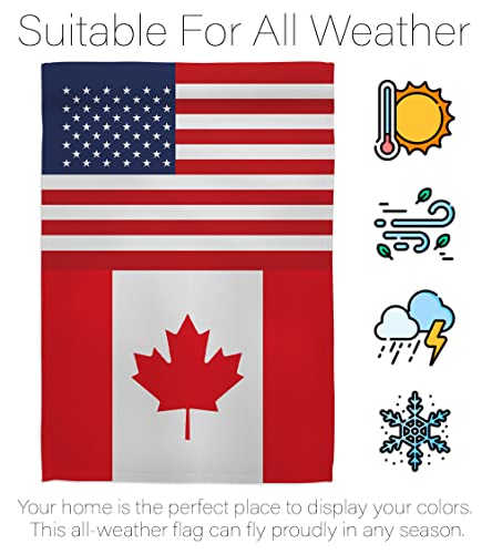 Americana Home & Garden Canada US Friendship Garden Flag Regional Nation International World Country Particular Area House Decoration Banner Small Yard Gift Double-Sided, Made in USA