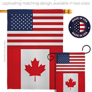 Americana Home & Garden Canada US Friendship Garden Flag Regional Nation International World Country Particular Area House Decoration Banner Small Yard Gift Double-Sided, Made in USA