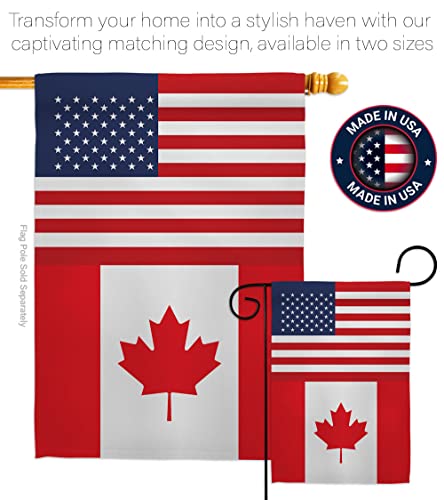 Americana Home & Garden Canada US Friendship Garden Flag Regional Nation International World Country Particular Area House Decoration Banner Small Yard Gift Double-Sided, Made in USA