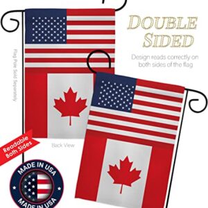 Americana Home & Garden Canada US Friendship Garden Flag Regional Nation International World Country Particular Area House Decoration Banner Small Yard Gift Double-Sided, Made in USA