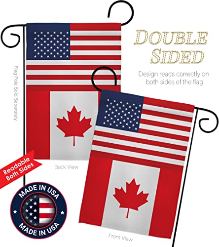 Americana Home & Garden Canada US Friendship Garden Flag Regional Nation International World Country Particular Area House Decoration Banner Small Yard Gift Double-Sided, Made in USA