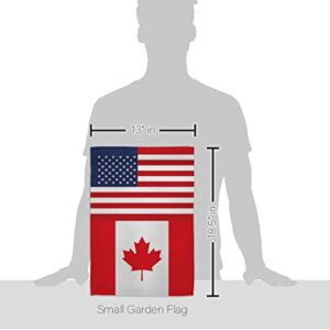 Americana Home & Garden Canada US Friendship Garden Flag Regional Nation International World Country Particular Area House Decoration Banner Small Yard Gift Double-Sided, Made in USA