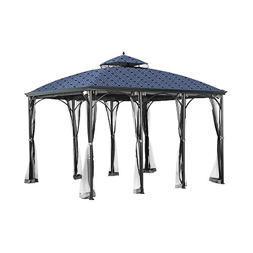 Garden Winds Replacement Canopy for The Somerset Gazebo - Standard 350 - Midnight Trellis