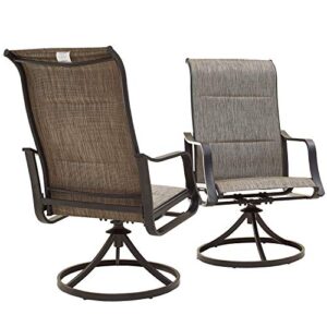 top space patio dining chairs textilene high back outdoor swivel rockers set with all weather frame (gray,set of 2)