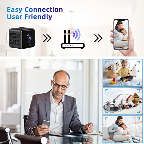 Ebarsenc Hidden Camera - Spy Camera 4K Mini Security Cameras/Wireless WiFi Camera/Indoor Home Camera/Battery Operated Tiny Camera/Surveillance Camera with Motion Detection and Night Vision/Pet Camera