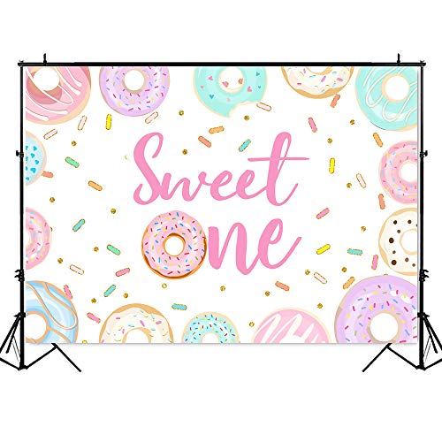 Avezano Donut Sweet One Backdrop Donut 1st Birthday Party Decoration 7x5ft Vinyl Sweet Donut Theme 1st Birthday Party Supplies Girls First Birthday Party Banner Photography Background