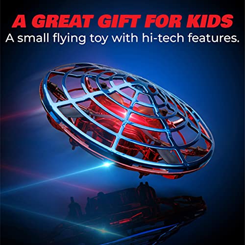 Force1 Scoot Combo Hand Operated Drone for Kids or Adults - Hands Free Motion Sensor Mini Drone, Easy Indoor Rechargeable UFO Flying Ball Drone Toy for Boys and Girls (Red/Blue)