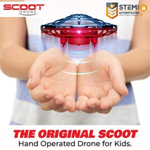 Force1 Scoot Combo Hand Operated Drone for Kids or Adults - Hands Free Motion Sensor Mini Drone, Easy Indoor Rechargeable UFO Flying Ball Drone Toy for Boys and Girls (Red/Blue)