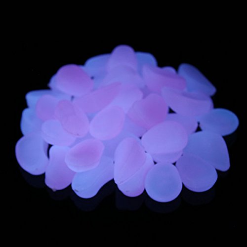 100pcs Glow in The Dark Fish Tank Aquarium Pebbles,Rocks, Glowing Gravel Luminous Stones for Aquarium Succulent Garden Gift Decoration, 305g/0.67lbs, 4/5''-1 1/2'' (Rose)