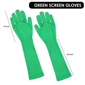 Chromakey Green Screen Gloves Hood Chroma Key Green Glove Hood Invisible Effects Background Chroma Keying Green Gloves and Hood for Green Screen Photography Photo Video Film Make