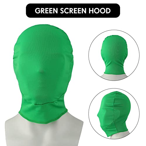 Chromakey Green Screen Gloves Hood Chroma Key Green Glove Hood Invisible Effects Background Chroma Keying Green Gloves and Hood for Green Screen Photography Photo Video Film Make