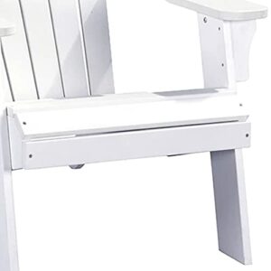 PolyTEAK Extra Large Adirondack Chair, Premium Weather Resistant Poly Lumber, Outdoor Patio Furniture, Up to 350 lbs, Wide Seat Outside Chairs for Porches, Decks, and Pool Side, King Collection, White