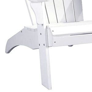 PolyTEAK Extra Large Adirondack Chair, Premium Weather Resistant Poly Lumber, Outdoor Patio Furniture, Up to 350 lbs, Wide Seat Outside Chairs for Porches, Decks, and Pool Side, King Collection, White