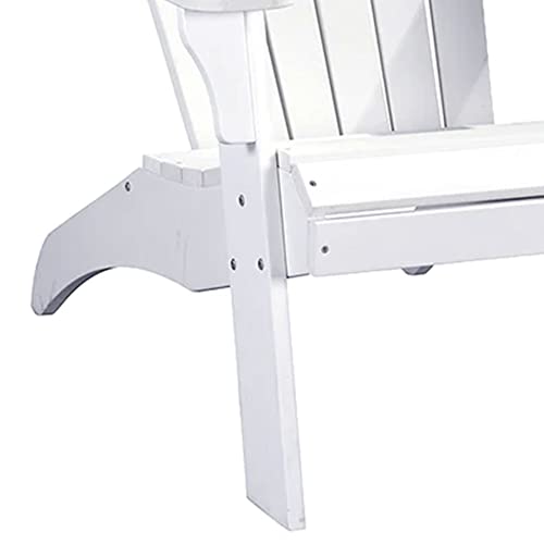 PolyTEAK Extra Large Adirondack Chair, Premium Weather Resistant Poly Lumber, Outdoor Patio Furniture, Up to 350 lbs, Wide Seat Outside Chairs for Porches, Decks, and Pool Side, King Collection, White