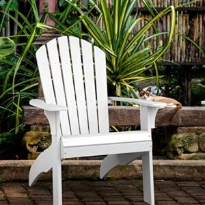 PolyTEAK Extra Large Adirondack Chair, Premium Weather Resistant Poly Lumber, Outdoor Patio Furniture, Up to 350 lbs, Wide Seat Outside Chairs for Porches, Decks, and Pool Side, King Collection, White