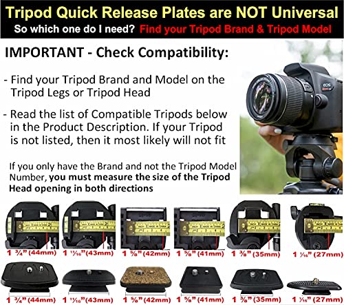 DaVoice 27mm Tripod Quick Release Plate Camera Mounting Adapter Parts Replacement for Targus TG-50TR, TG-5060TR, Vivitar VPT-1250, Digital Concepts 50”, Sunpak 50” Tripod Mount Attachment AB-QR-50