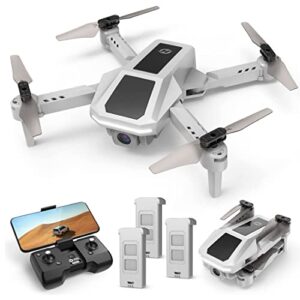 holy stone drone with camera for adults, hs430 fpv hd 1080p video drones for beginner, foldable hobby rc quadcopter,toys gifts with circle fly, throw to go, 3 batteries 39 mins long flight time