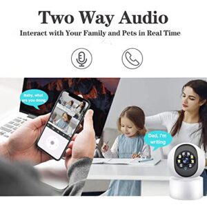 WiFi Plug-in Indoor Security Camera 360-degree Wireless 1080P 2.4GHz Pan Tilt Home Smart Surveillance Camera for Pet/Baby Monitor with Night Vision Motion Detection Dog Camera