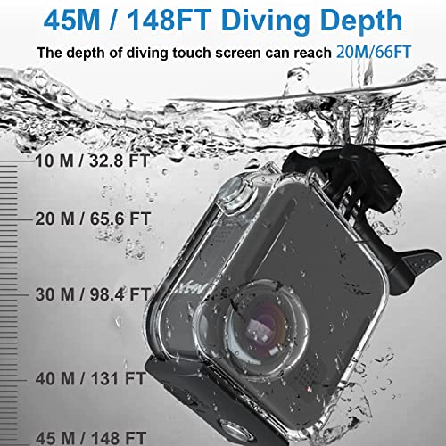 FitStill Compatible Underwater Diving Waterproof Case Protective Shell 45M/147FT with Touchscreen Bracket Accessories for Go Pro Max Action Camera