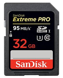 sandisk extreme pro 32gb up to 95mb/s uhs-i/u3 sdhc flash memory card – sdsdxpa-032g-x46